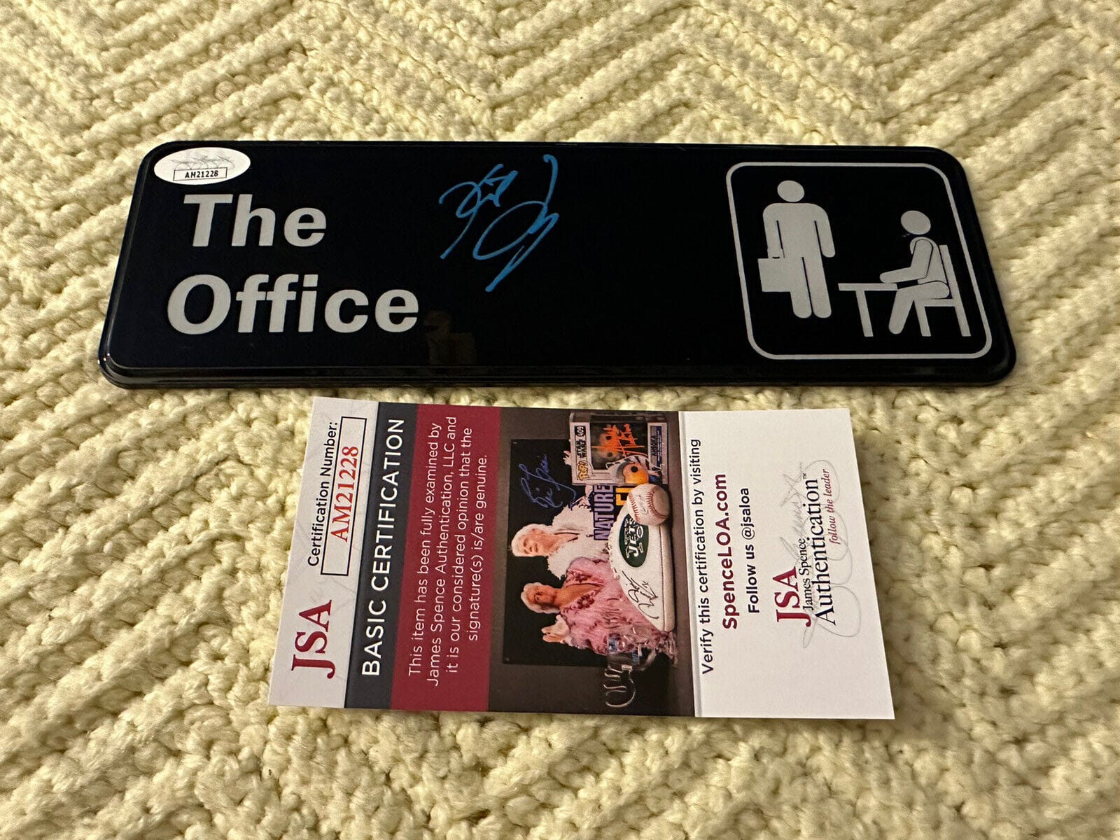 Kate Flannery Signed The Office Sign JSA Authentication COA 7” X 3” Meredith
