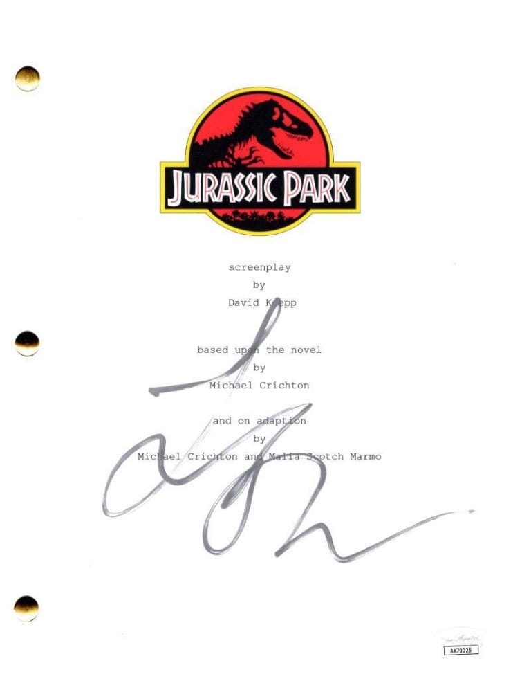 LAURA DERN SIGNED AUTOGRAPH JURASSIC PARK FULL MOVIE SCRIPT ELLIE SATTLER W/ JSA COLLECTIBLE MEMORABILIA