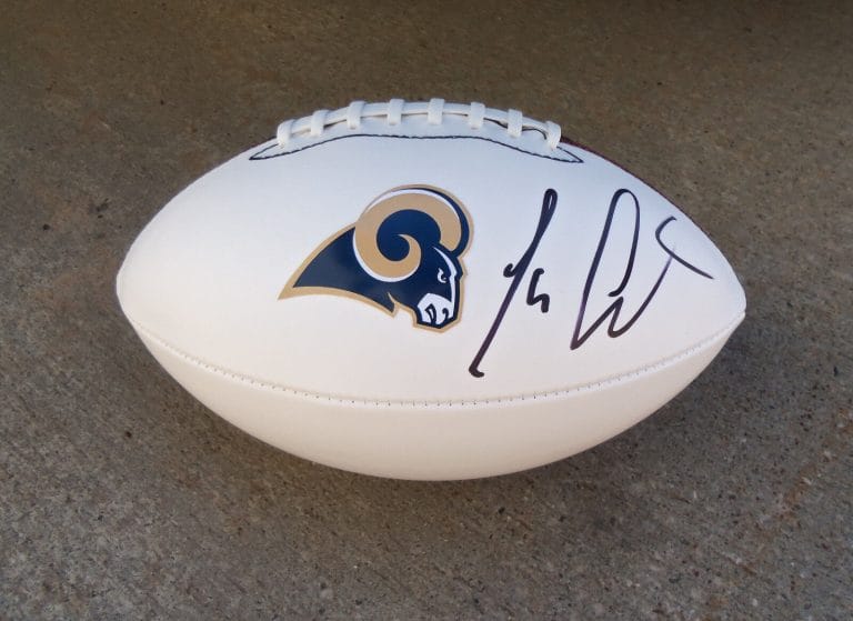 LOS ANGELES RAMS TAVON AUSTIN SIGNED AUTOGRAPHED LOGO FOOTBALL COA! PROOF!
 COLLECTIBLE MEMORABILIA
