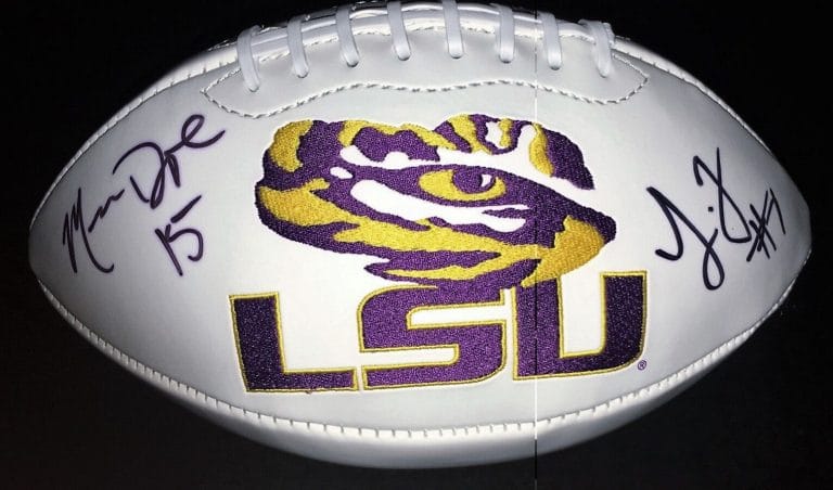 LSU TIGERS LEONARD FOURNETTE & MALACHI DUPREE SIGNED AUTOGRAPHED FOOTBALL COA!
 COLLECTIBLE MEMORABILIA