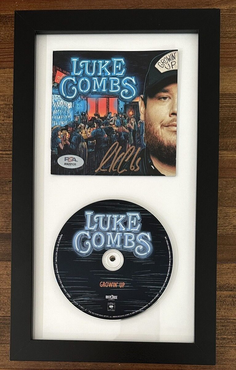 LUKE COMBS FRAMED SIGNED CD GROWIN UP AUTOGRAPHED PSA DNA COA CERTIFIED COLLECTIBLE MEMORABILIA