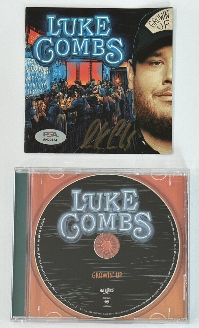 LUKE COMBS SIGNED CD COVER BOOK GROWIN’ UP AUTOGRAPHED PSA DNA COA CERTIFIED COLLECTIBLE MEMORABILIA