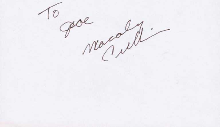 MACAULAY CULKIN SIGNED AUTOGRAPH 3×5 INDEX CARD 1991 AUTOGRAPH JSA HOME ALONE
 COLLECTIBLE MEMORABILIA