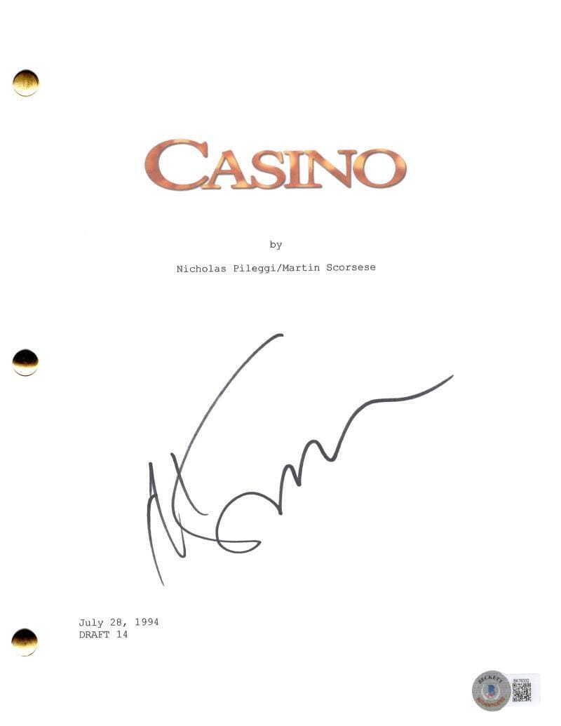 Martin Scorsese Signed Autograph Casino Full Movie Script Screenplay Beckett COA