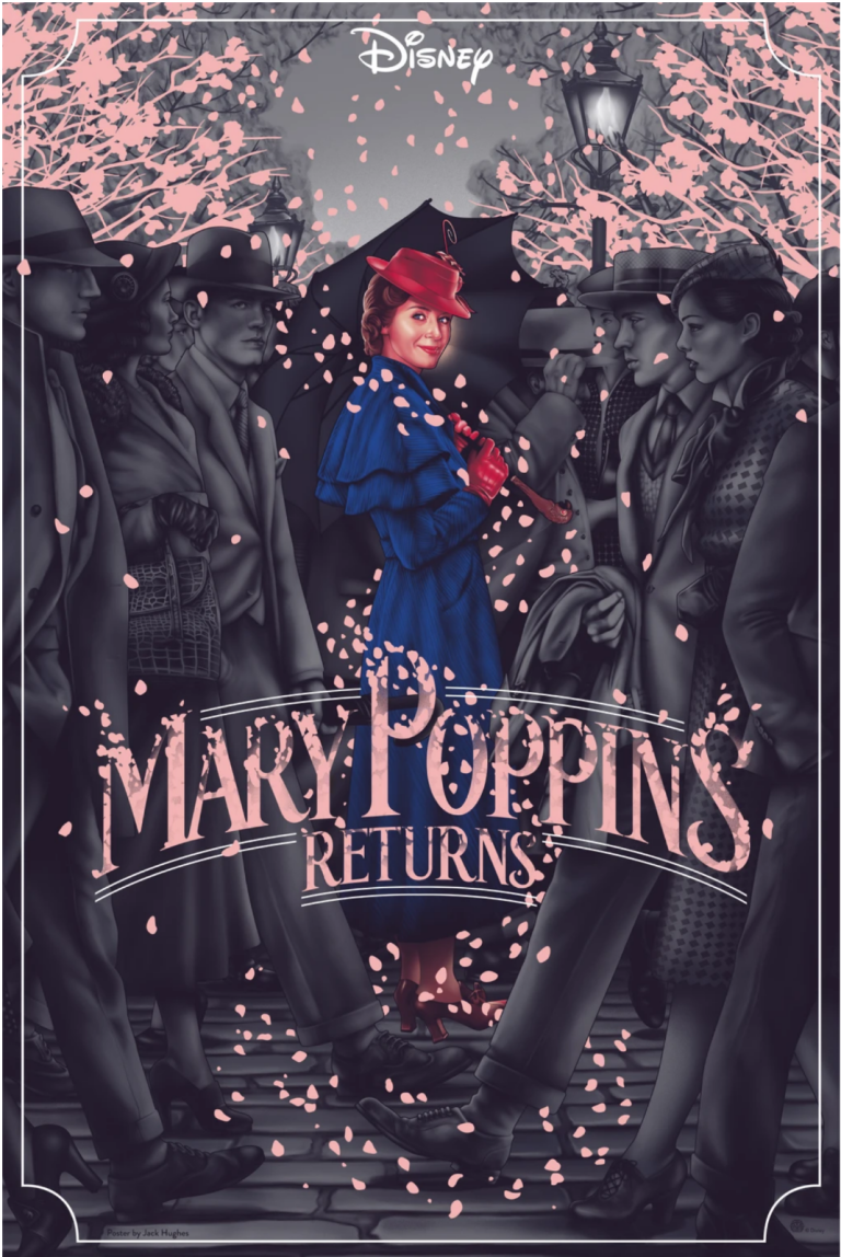 MARY POPPINS RETURNS MOVIE POSTER ORIGINAL JACK HUGHES SOLD OUT MONDO /185 COLLECTIBLE MEMORABILIA