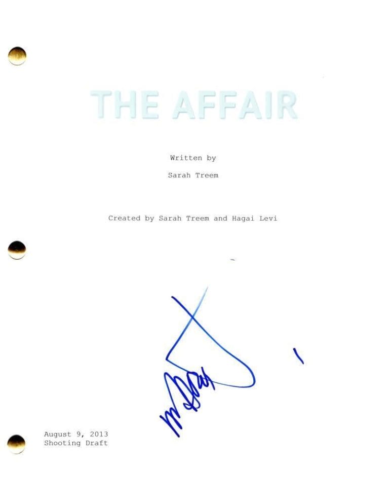 MAURA TIERNEY SIGNED AUTOGRAPH THE AFFAIR PILOT SCRIPT SCREENPLAY HELEN SOLLOWAY COLLECTIBLE MEMORABILIA
