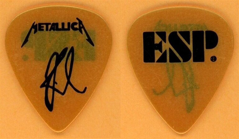 Metallica ESP Kirk Hammett Vintage Light Gold Guitar Pick - 1993 Tour ...