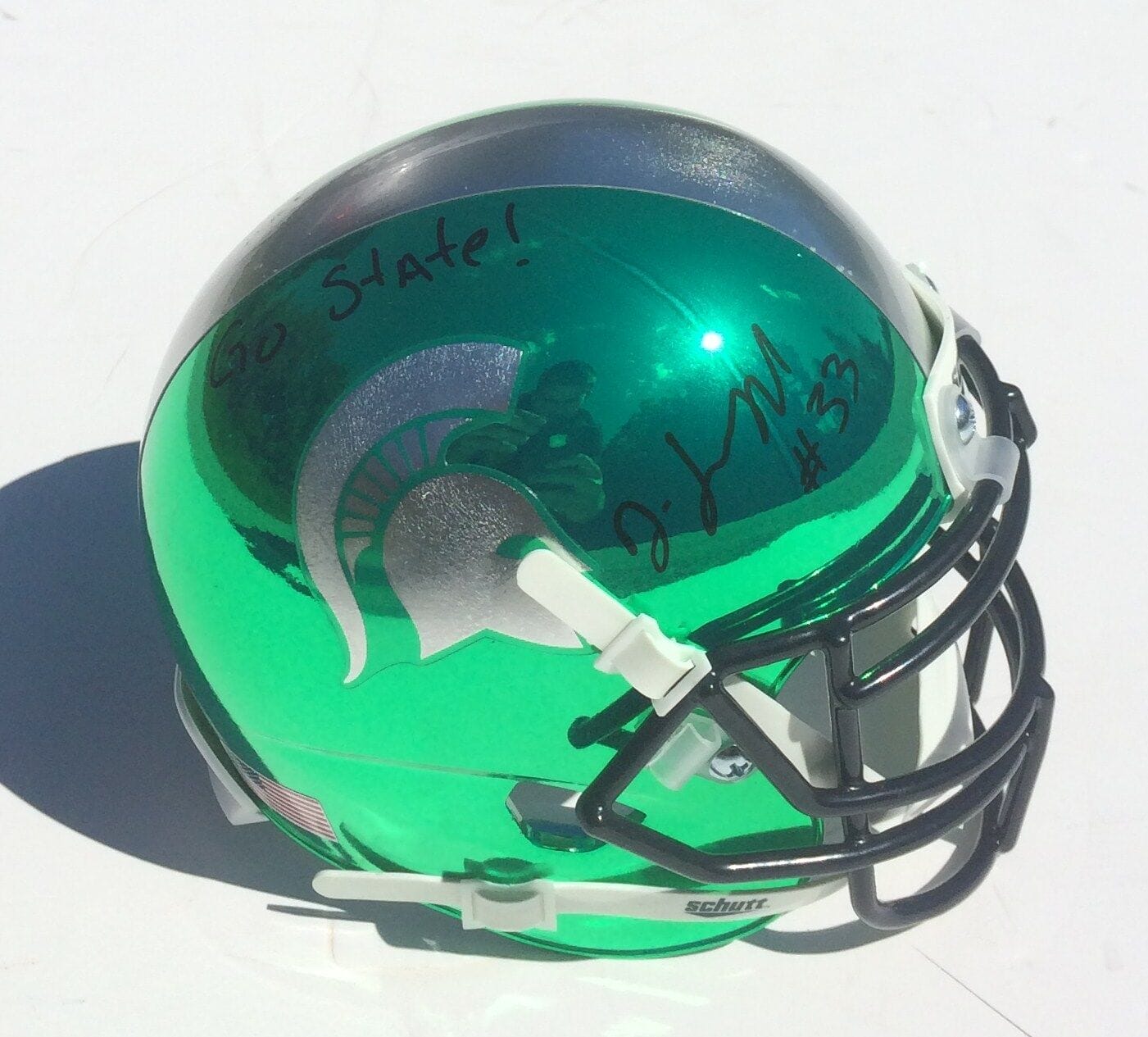 Michigan State #33 JEREMY LANGFORD Signed Autographed GREEN Football Helmet COA
Opens in a new window or tab