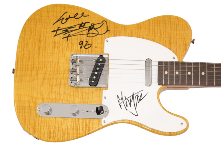 MICK JAGGER & KEITH RICHARDS ROLLING STONES SIGNED AUTOGRAPH FENDER GUITAR JSA COLLECTIBLE MEMORABILIA