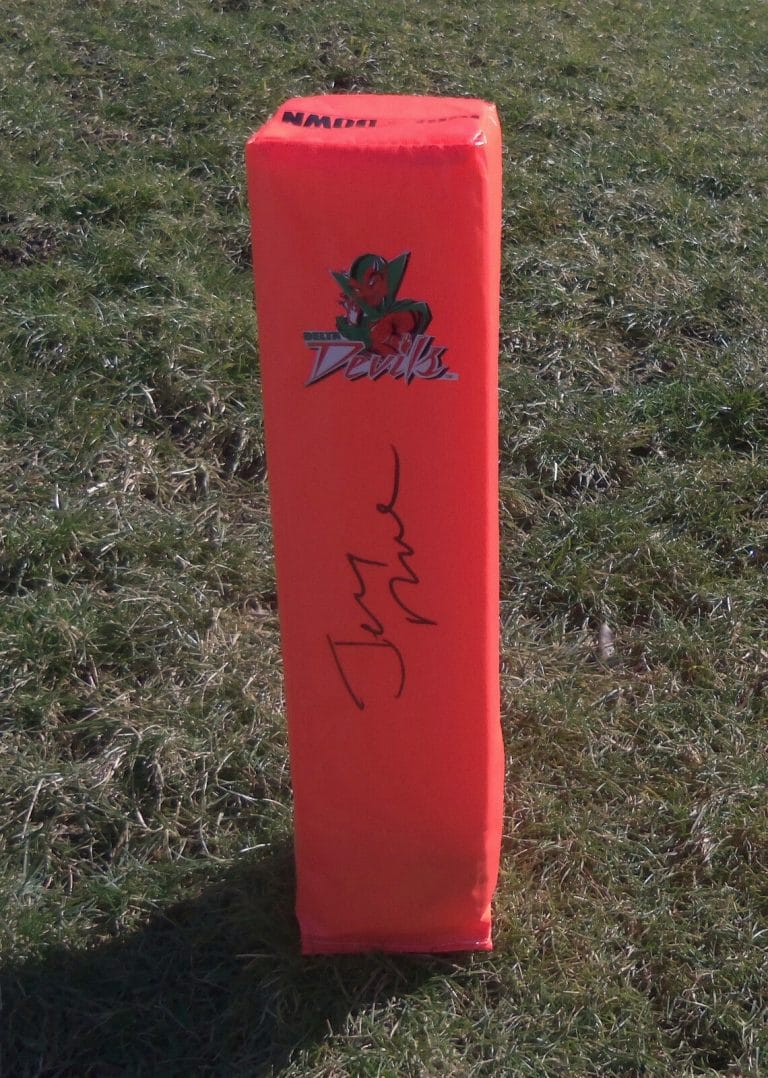 MISSISSIPPI VALLEY STATE JERRY RICE SIGNED AUTOGRAPHED FOOTBALL PYLON COA! PROOF
 COLLECTIBLE MEMORABILIA