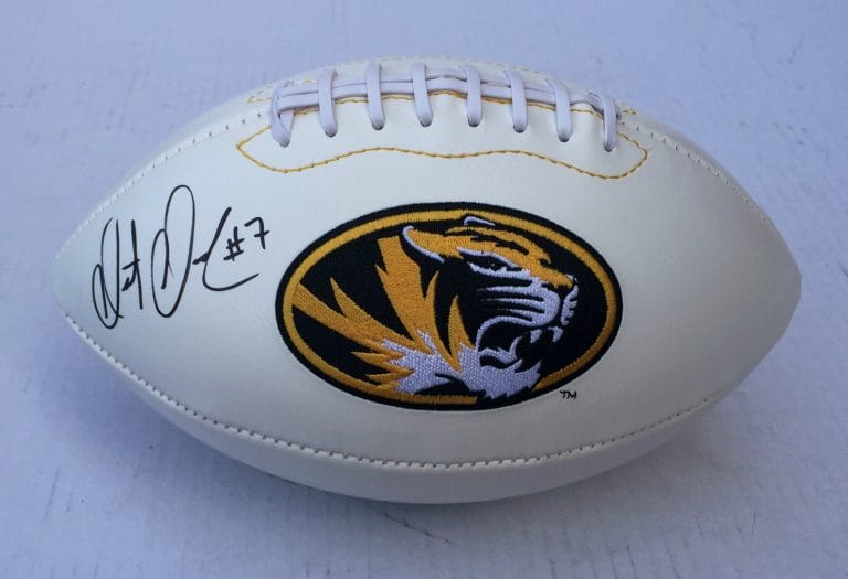 MISSOURI TIGERS #7 MATY MAUK SIGNED AUTOGRAPHED FOOTBALL COA! PROOF! MIZZOU!
 COLLECTIBLE MEMORABILIA