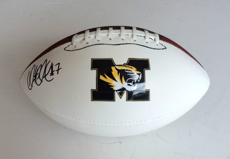 MIZZOURI TIGERS #7 MATY MAUK SIGNED AUTOGRAPHED FOOTBALL COA! PROOF! MIZZOU
 COLLECTIBLE MEMORABILIA