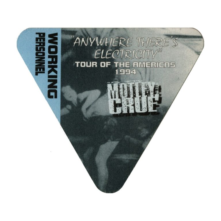 Motley Crue 1994 Anywhere Theres Electricity Concert Tour Crew Backstage Pass Autographia 8510