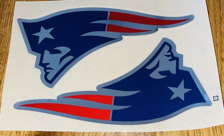 NEW ENGLAND PATRIOTS FULL SIZE FOOTBALL HELMET CHROME DECALS 3M HIGH QUALITY
 COLLECTIBLE MEMORABILIA