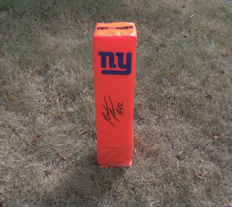 NEW YORK GIANTS RUEBEN RANDLE SIGNED AUTOGRAPHED FOOTBALL PYLON COA! PROOF
 COLLECTIBLE MEMORABILIA