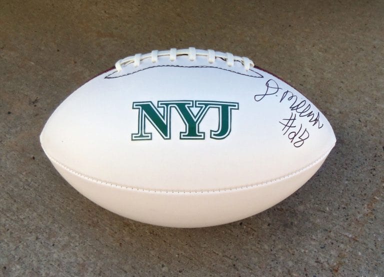 NEW YORK JETS DEE MILLINER SIGNED AUTOGRAPHED LOGO FOOTBALL COA! PROOF!
 COLLECTIBLE MEMORABILIA