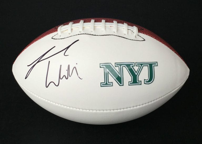 NEW YORK JETS LEONARD WILLIAMS SIGNED AUTOGRAPHED FOOTBALL COA! #6 PICK
 COLLECTIBLE MEMORABILIA