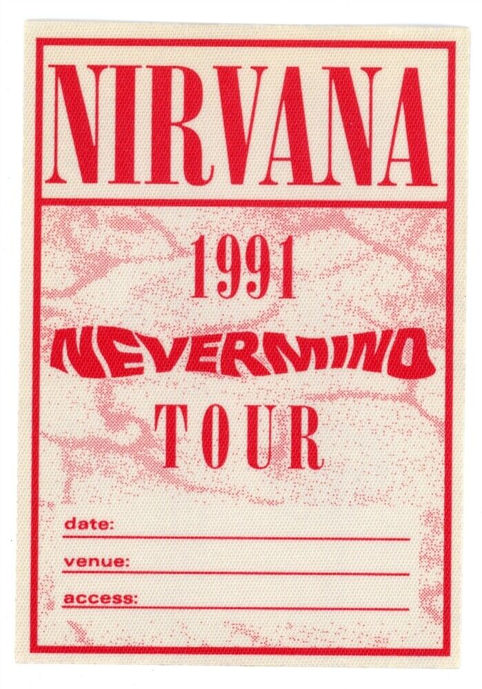 Nirvana Kurt Cobain Red Backstage Pass 1991 Nevermind Tour Autographia