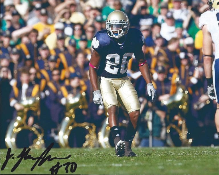 NOTRE DAME IRISH #26 JAMORIS SLAUGHTER SIGNED AUTOGRAPHED FOOTBALL PYLON COA
 COLLECTIBLE MEMORABILIA
