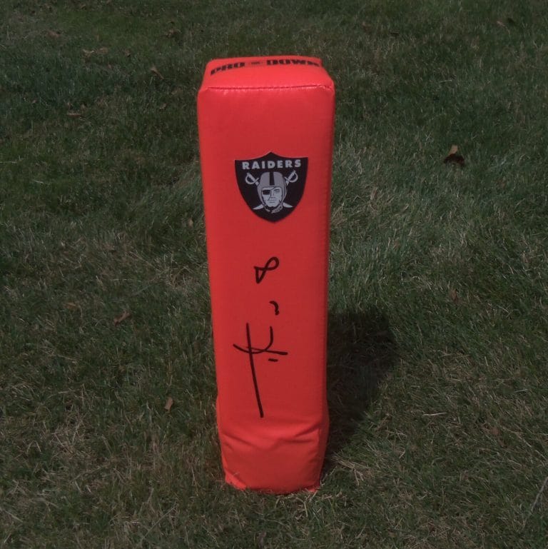 OAKLAND RAIDERS #8 TYLER WILSON SIGNED AUTOGRAPHED FOOTBALL PYLON COA! PROOF!
 COLLECTIBLE MEMORABILIA