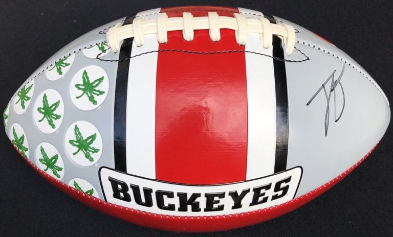 OHIO STATE BUCKEYES #1 JEFF OKUDAH SIGNED AUTOGRAPHED FOOTBALL COA! JEFFREY
 COLLECTIBLE MEMORABILIA