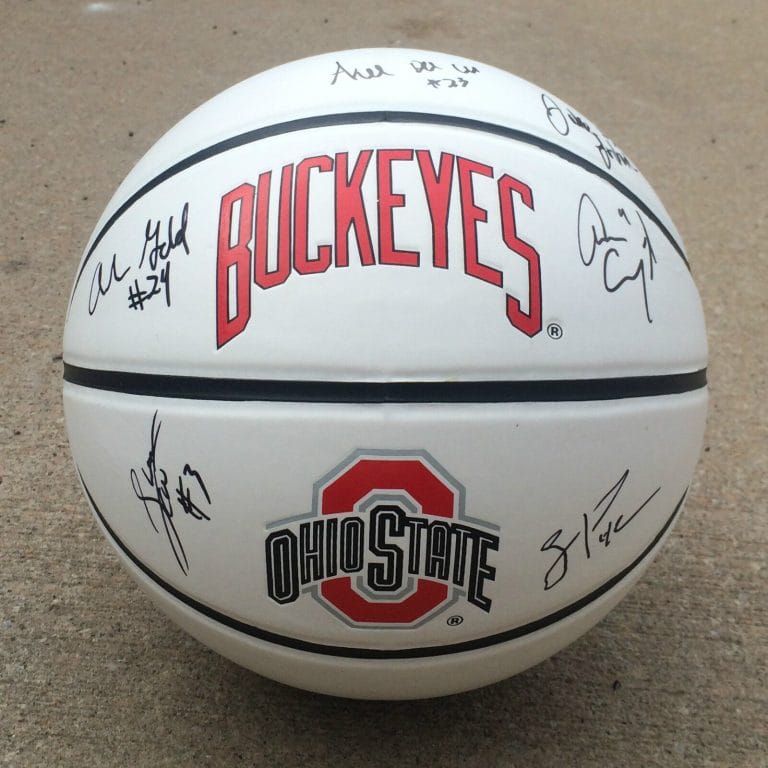 OHIO STATE BUCKEYES TEAM SIGNED AUTOGRAPHED BASKETBALL COA! CRAFT THOMPSON++
 COLLECTIBLE MEMORABILIA