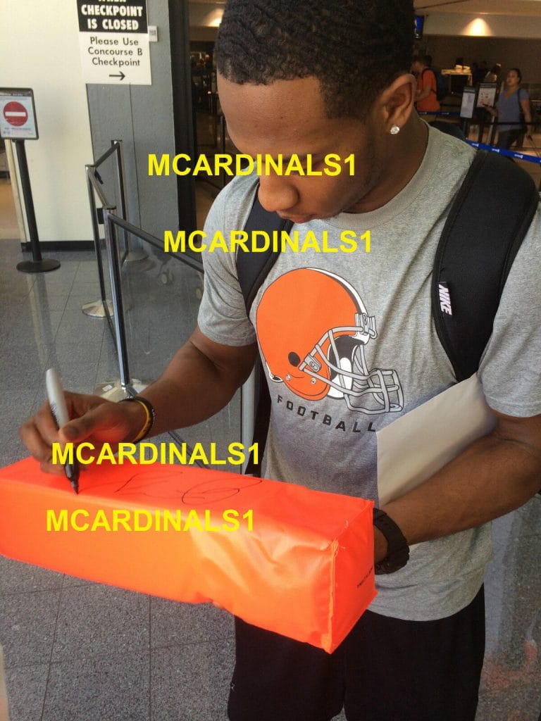 OKLAHOMA STATE JUSTIN GILBERT SIGNED AUTOGRAPHED FOOTBALL PYLON COA! EXACT PROOF
 COLLECTIBLE MEMORABILIA