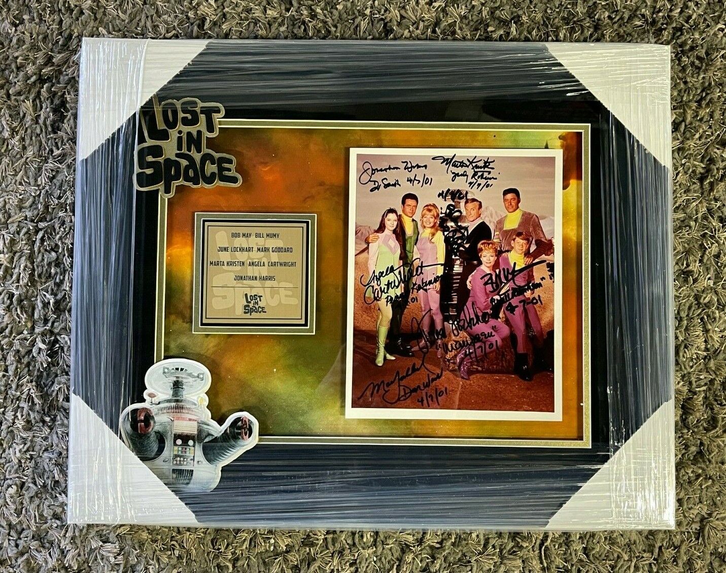Original Lost In Space Cast Framed Color 8x10 Photo Signed By 7 JSA LOA COA