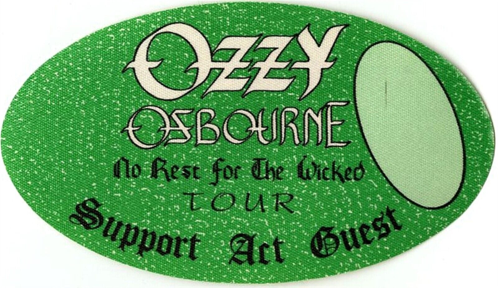 Ozzy Osbourne 1988 No Rest For The Wicked Concert Tour Backstage Pass Opens In A New Window Or 2450