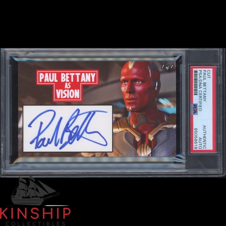 PAUL BETTANY SIGNED 3×5 CUSTOM CARD CUT PSA DNA SLABBED MARVEL VISION AUTO C2092
 COLLECTIBLE MEMORABILIA
