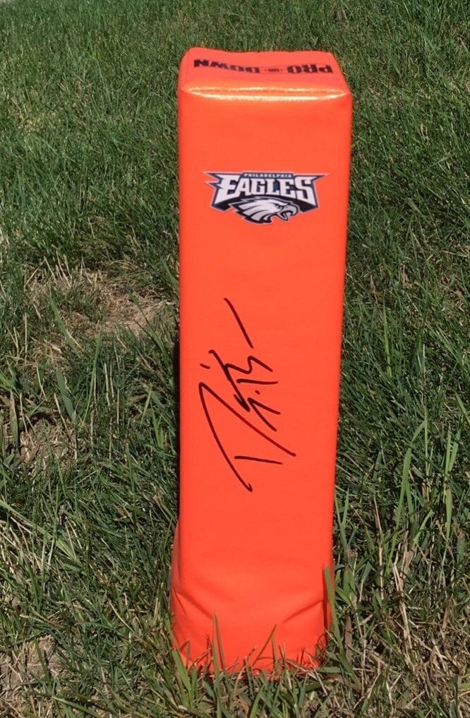PHILADELPHIA EAGLES DORIAL GREEN BECKHAM SIGNED AUTOGRAPHED FOOTBALL PYLON COA!
 COLLECTIBLE MEMORABILIA