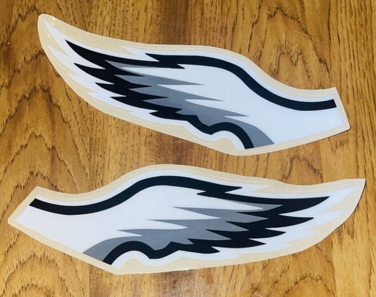 PHILADELPHIA EAGLES FULL SIZE FOOTBALL HELMET CHROME DECALS 3M HIGH QUALITY
 COLLECTIBLE MEMORABILIA