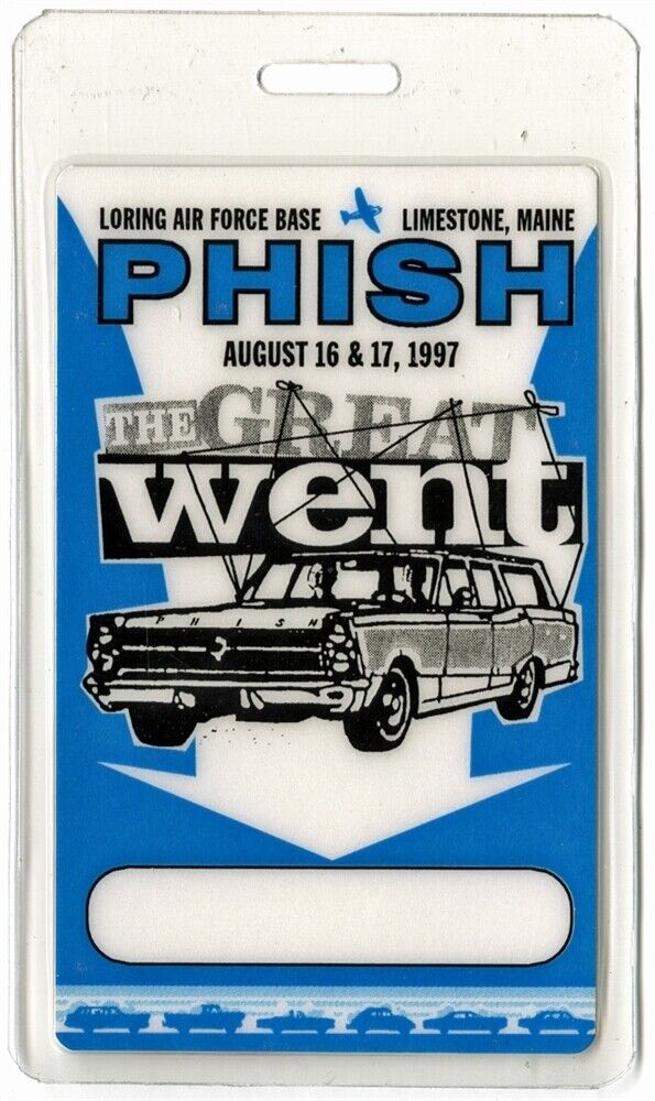 PHISH 1997 THE GREAT WENT CONCERT LAMINATED BACKSTAGE LORING AIR FORCE BASE
 COLLECTIBLE MEMORABILIA
