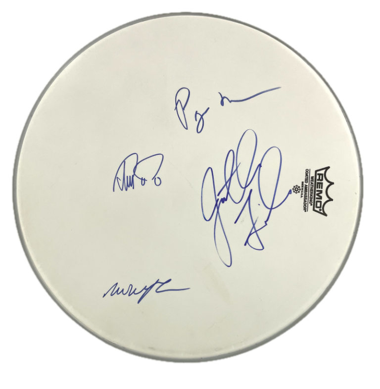 PHISH BAND SIGNED AUTOGRAPH 14″ DRUMHEAD – JON FISHMAN TREY ANASTASIO +2 JSA COA COLLECTIBLE MEMORABILIA
