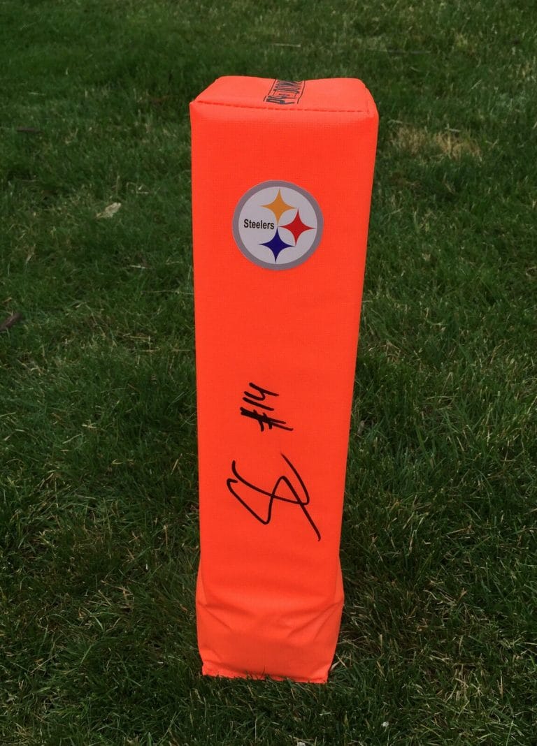 PITTSBURGH STEELERS #14 SAMMIE COATS SIGNED AUTOGRAPHED FOOTBALL TD PYLON COA
 COLLECTIBLE MEMORABILIA