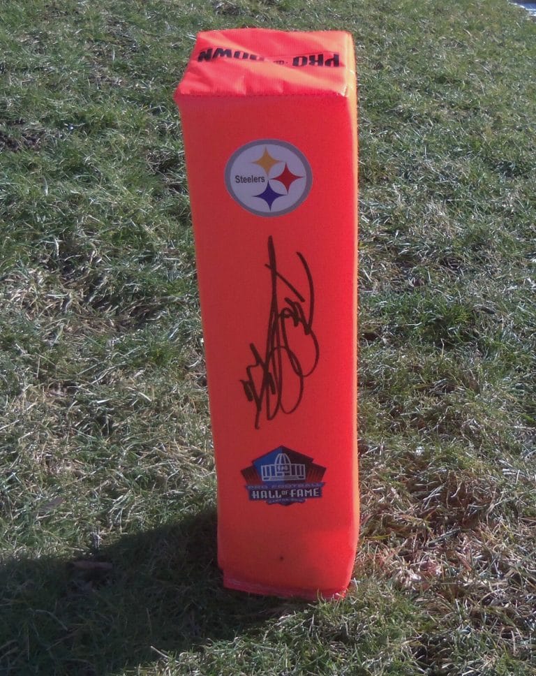 PITTSBURGH STEELERS ROD WOODSON SIGNED AUTOGRAPHED FOOTBALL PYLON PROOF! HOF09
 COLLECTIBLE MEMORABILIA