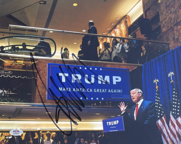 PSA/DNA 45TH US PRESIDENT DONALD TRUMP AUTOGRAPHED SIGNED 11×14 PHOTOGRAPH AUTO COLLECTIBLE MEMORABILIA