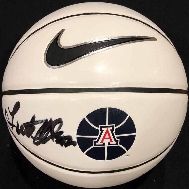 PSA/DNA ARIZONA WILDCATS LUTE OLSON SIGNED AUTOGRAPHED LOGO BASKETBALL 87 CHAMPS
 COLLECTIBLE MEMORABILIA