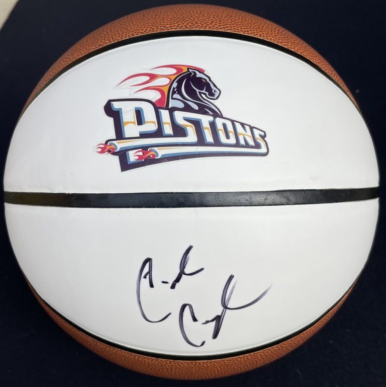 PSA/DNA DETROIT PISTONS #2 CADE CUNNINGHAM SIGNED AUTOGRAPHED LOGO BASKETBALL COLLECTIBLE MEMORABILIA