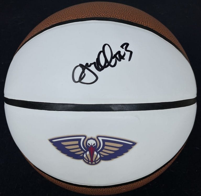 PSA/DNA NEW ORLEANS PELICANS CJ MCCOLLUM SIGNED AUTOGRAPHED LOGO BASKETBALL
 COLLECTIBLE MEMORABILIA