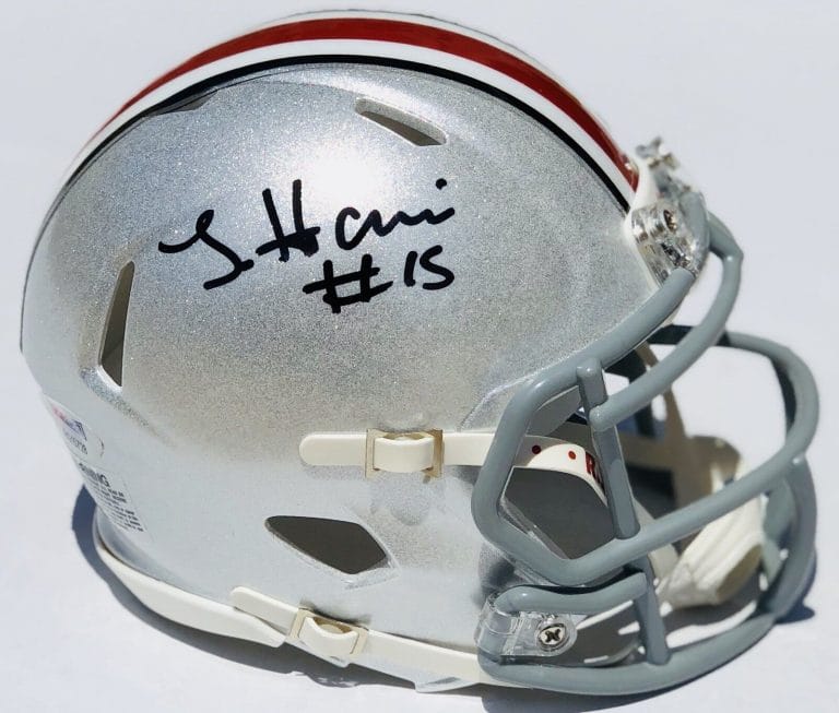PSA/DNA OHIO STATE JAYLEN HARRIS SIGNED AUTOGRAPHED SPEED MINI FOOTBALL HELMET
 COLLECTIBLE MEMORABILIA