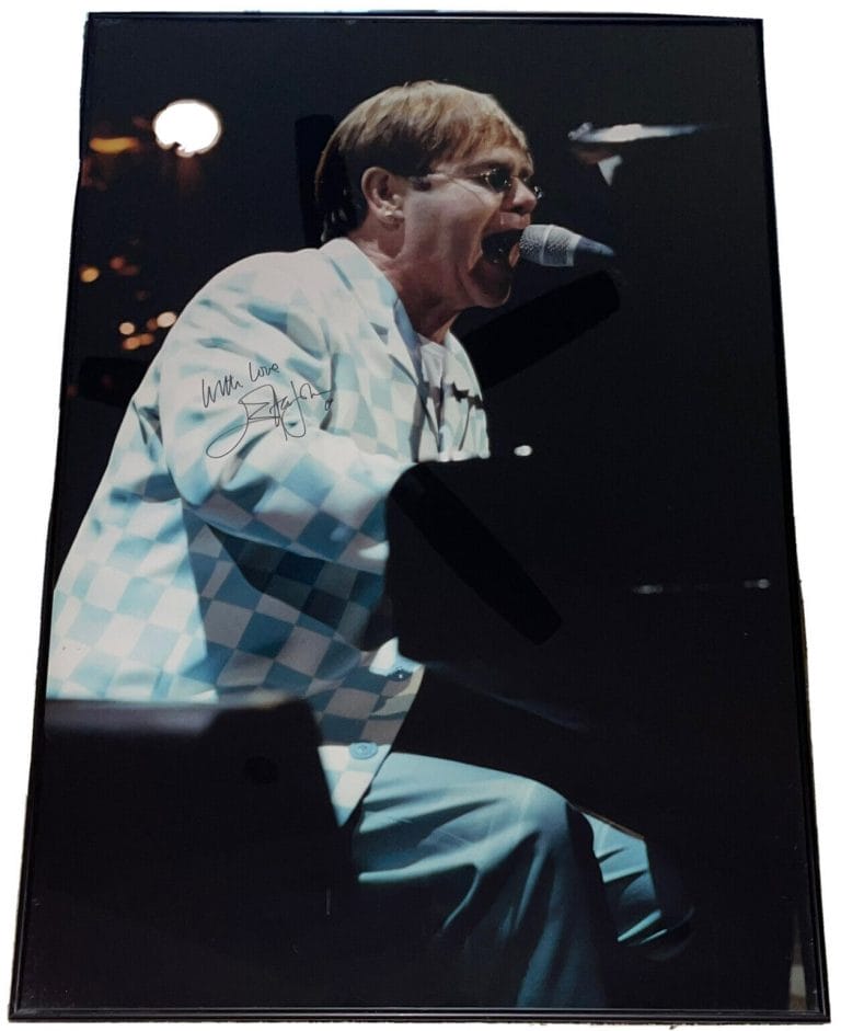 PSA/DNA PIANO MAN ELTON JOHN AUTOGRAPHED SIGNED 24×36 YELLOW BRICK ROAD JSA
 COLLECTIBLE MEMORABILIA