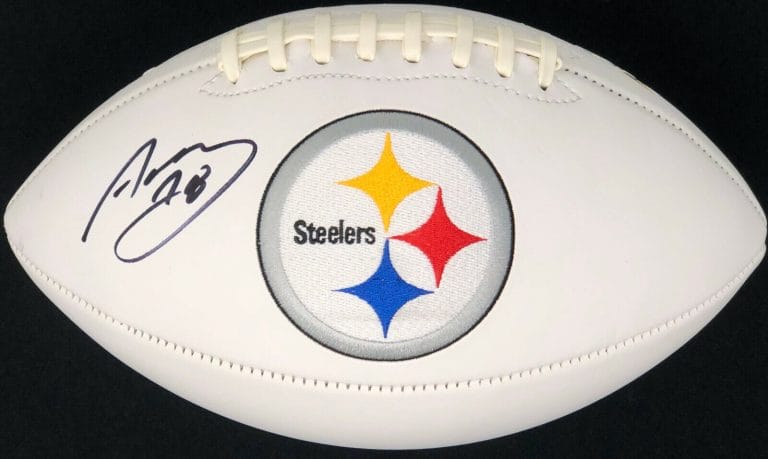 PSA/DNA PITTSBURGH STEELERS ALEJANDRO VILLANUEVA SIGNED AUTOGRAPHED FOOTBALL
 COLLECTIBLE MEMORABILIA