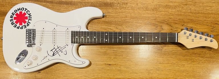 RED HOT CHILI PEPPERS JOSH KLINGHOFFER AUTOGRAPHED WHITE ELECTRIC GUITAR PSA/DNA
 COLLECTIBLE MEMORABILIA