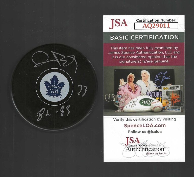 REID BAILEY SIGNED TORONTO MAPLE LEAFS PUCK JSA COA COLLECTIBLE MEMORABILIA