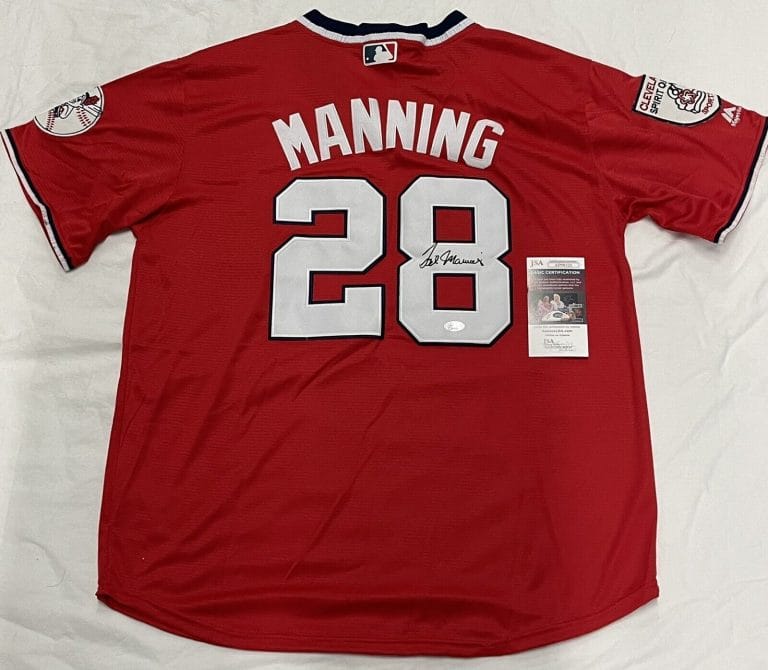 RICK MANNING SIGNED AUTOGRAPHED CLEVELAND INDIANS THROWBACK JERSEY JSA COLLECTIBLE MEMORABILIA