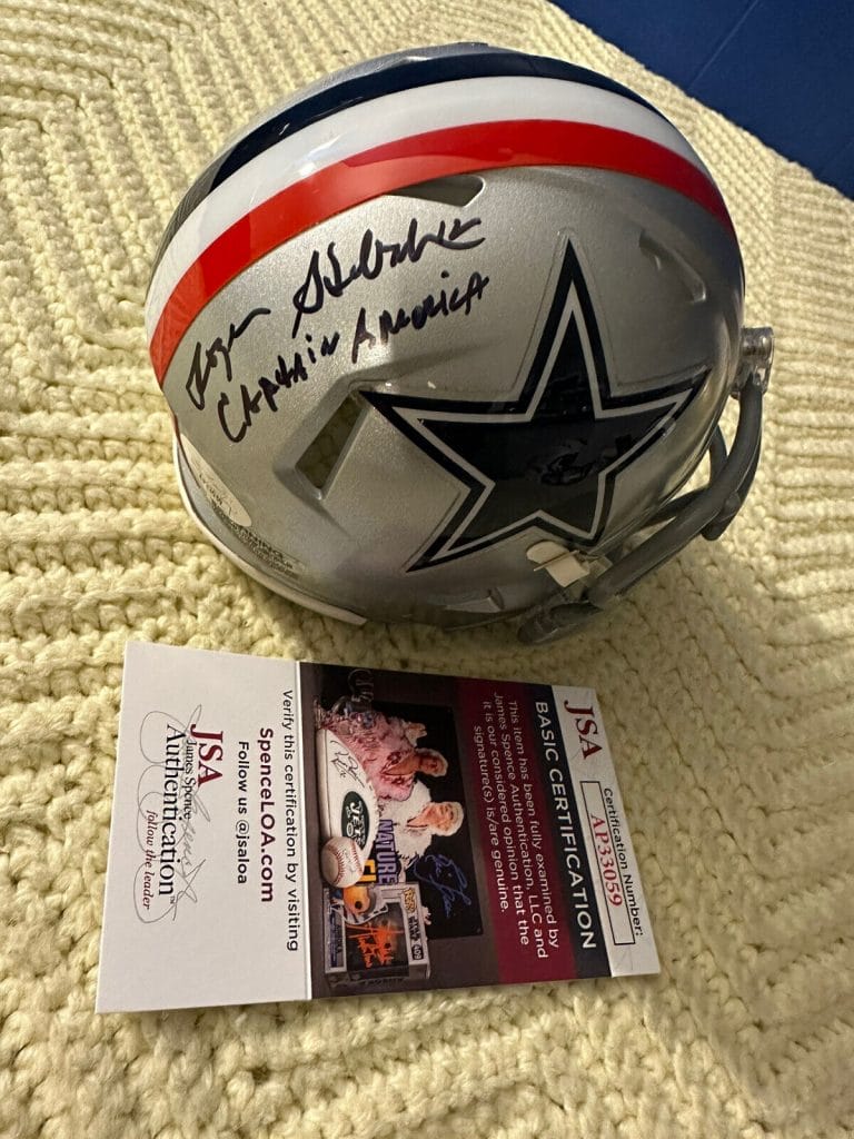 ROGER STAUBACH SIGNED 1976 COWBOYS MINI HELMET JSA AUTHENTICATION COA CAPTAIN AM
 COLLECTIBLE MEMORABILIA