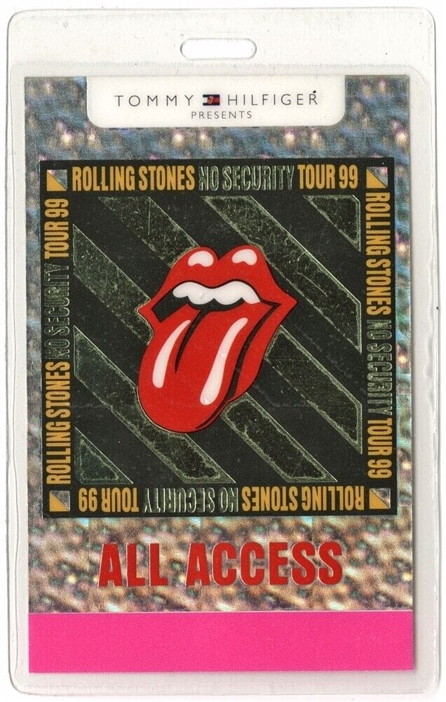 Rolling Stones 1999 No Security Tour Concert Tour Laminated Backstage Pass Pink Opens In A New 9363