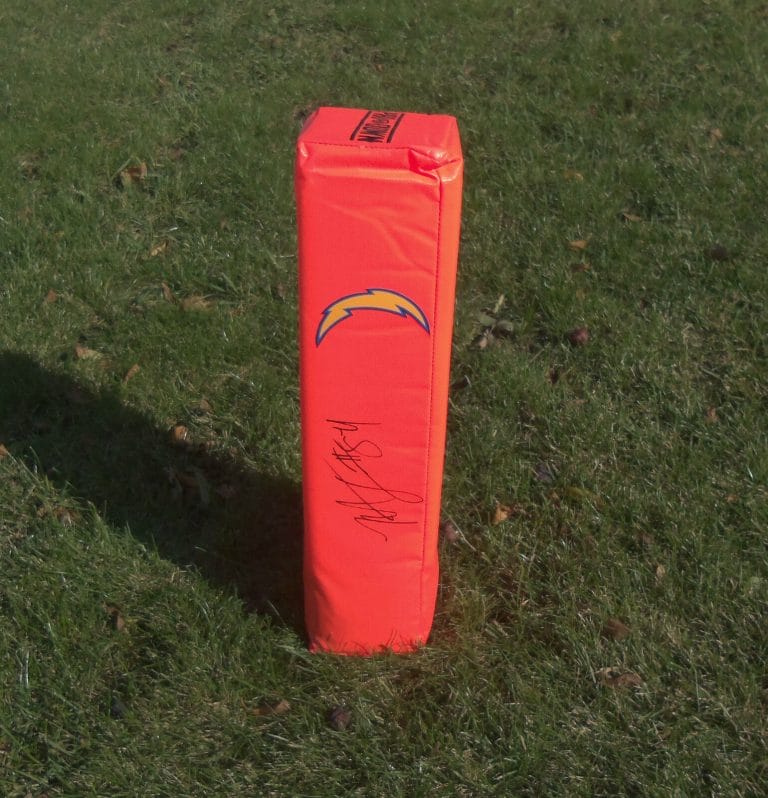 SAN DIEGO CHARGERS #54 MELVIN INGRAM SIGNED AUTOGRAPHED FOOTBALL PYLON COA PROOF
 COLLECTIBLE MEMORABILIA