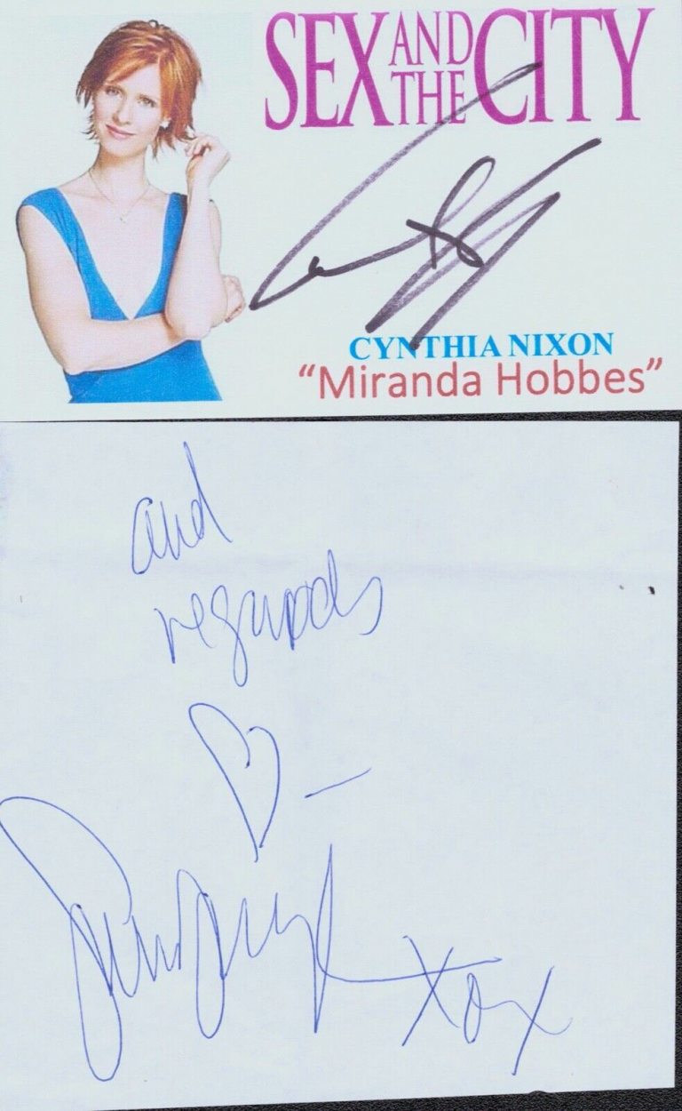 SEX AND THE CITY S J PARKER K CATTRALL C NIXON DAVIS SIGNED AUTOGRAPH CARDS JSA
 COLLECTIBLE MEMORABILIA